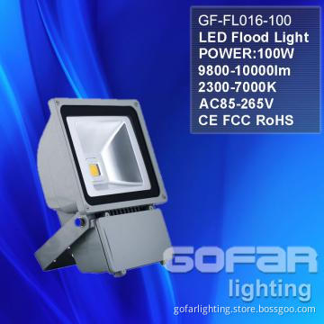 LED Flood Light: 100w, 8000-9000lm, CE, RoHS, FCC